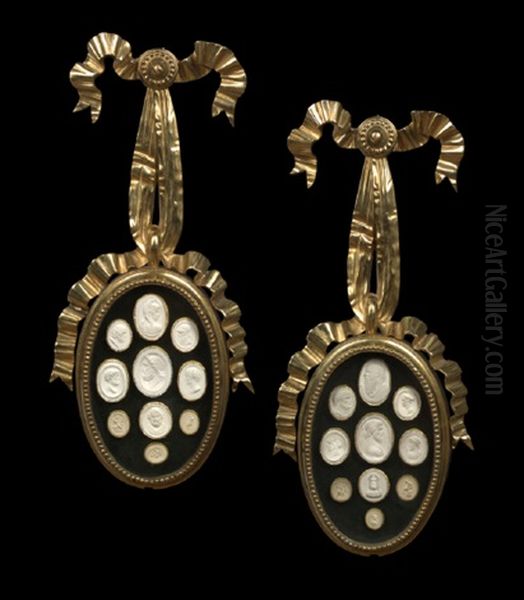 Edwardian Oval Bowknotted Shadowboxes (pair) - view 1