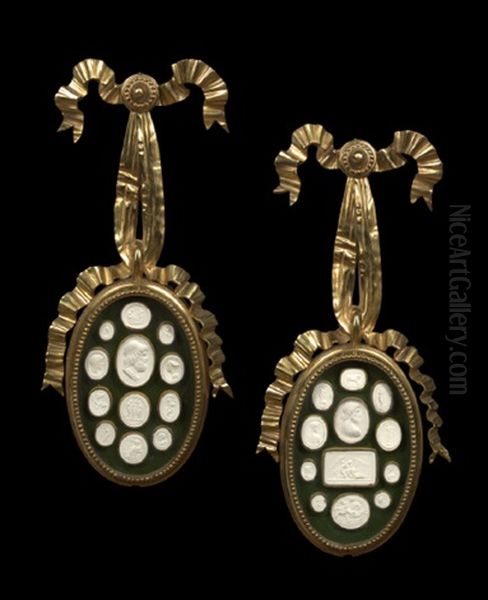 Edwardian Oval Bowknotted Shadowboxes (pair) - view 1