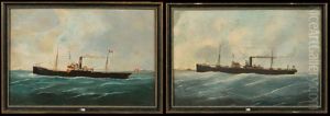 Portraits D"un Bateau Portugais (2 Works) by Victor Charles Edouard Adam