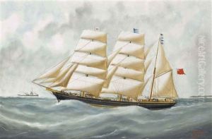 The English Clipper Harriet Mcgregor In French Waters Off Le Havre by Victor Charles Edouard Adam