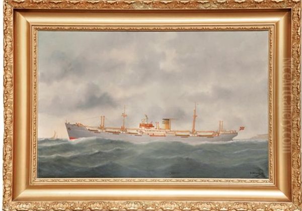 Le Cargo Norvegien Berganger Sortant Du Havre - view 1