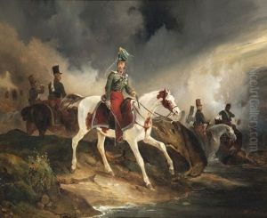 Le Comte De Rugen Grosshof A Cheval by Victor Adam