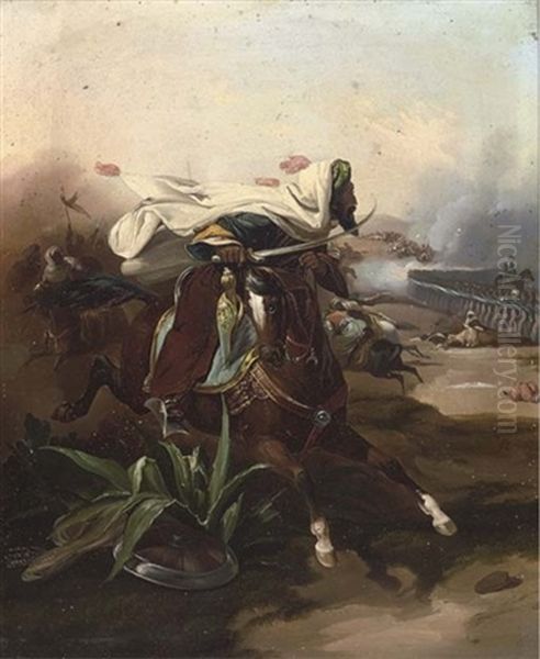 An Arab Cavalry Charge (+ A Pot-shot On The Retreat; Pair) - view 1