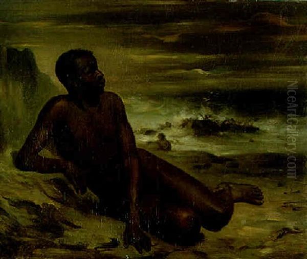 Etude D'un Homme Noir Sur Une Plage - view 1