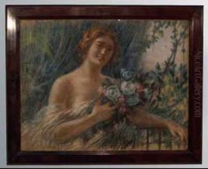 Figura Femminile Con Mazzo Di Fiori by Alessandro Abate