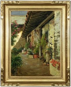 The Garden Path - San Juan Bautista Mission by William C. Adam