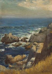 Sea, Rock, Land And Sky by William C. Adam