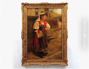 The Tambourine Girl by Charles James Adams