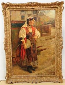 The Tambourine Girl by Charles James Adams