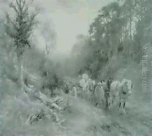 The Timber Wagon Returning Home by Charles James Adams