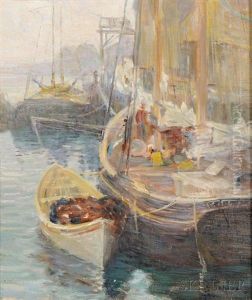 Noon At The Wharves by Charles Laban Adams