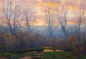 Hazy Autumn Sunset (vicinity Denver Co) by Charles Partridge Adams