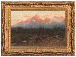 Sunrise, Teton Range, Wyoming. Morning Mist by Charles Partridge Adams