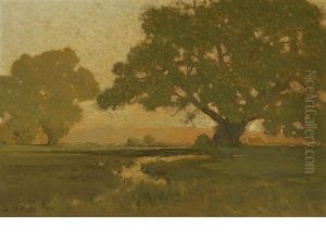 Summer Sun At The Horizon by Charles Partridge Adams