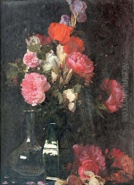 Nature Morte Aux Fleurs Et A La Carafe - view 1