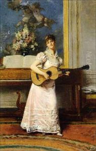 La Musique (+ La Danse; Pair) by Louis Emile Adan