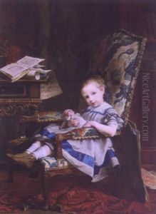 Her Favorite Doll by Louis Emile Adan