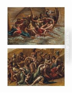 The Massacre Of The Innocents (+ Christ Asleep During The Tempest; Pair) by Luigi Ademollo