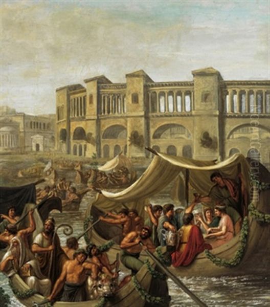 Festa In Roma Antica Sul Fiume Tevere In Barca - view 1