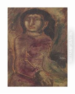 Woman With Dove by Jankel Adler