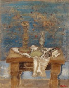 Stilleben Mit Judischen Ritualgegenstanden by Jankel Adler