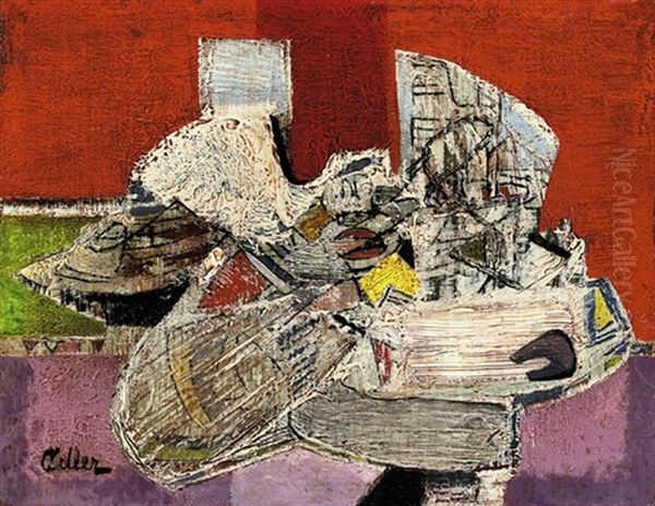 Abstract Composition, Red And Lilac - view 1