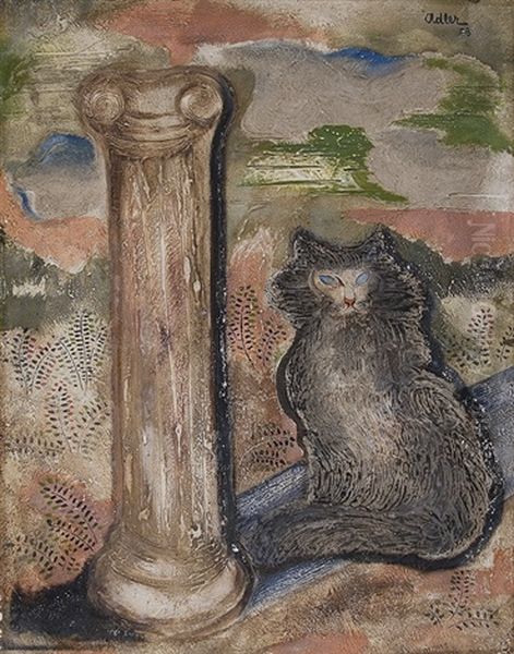 Cat With Ionic Column - view 1
