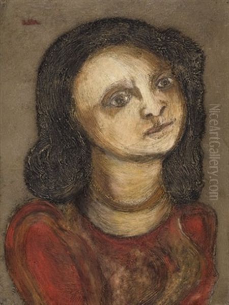 Young Girl In A Red Blouse - view 1