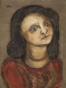Young Girl In A Red Blouse by Jankel Adler