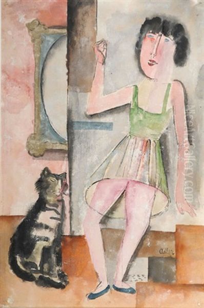 Girl And Cat - view 1