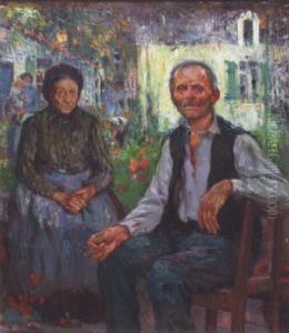 Portrait D'homme Et Sa Mere by Jankel Adler