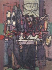 Ohne Titel (dame Vor Spiegel) by Jankel Adler
