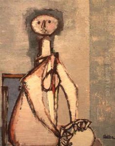 Woman On A Blue Chair by Jankel Adler
