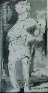 Frau Mit Blumen by Jankel Adler