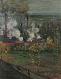 Paysage Aux Cheminees D'usines by Jules Adler