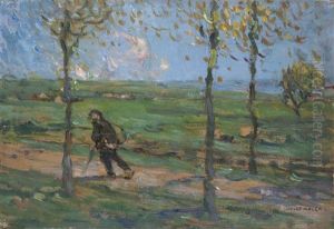 Cheminot Traversant La Campagne by Jules Adler
