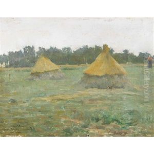 Heuschober Auf Einem Feld Bei Ligny by Jules Adler