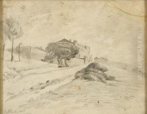 Paesaggio Con Casale by Giuseppe Abbati