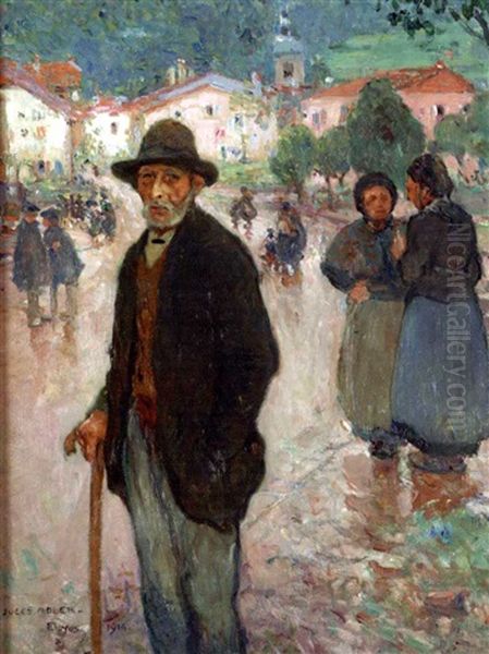 Vieil Homme Sur La Place Du Village - view 1