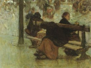 Frauen Auf Einer Strassenbank