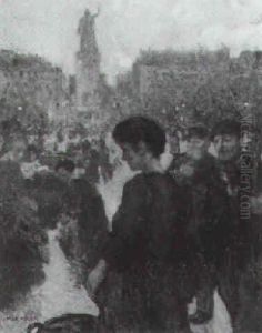 Paris, Place De La Republique by Jules Adler