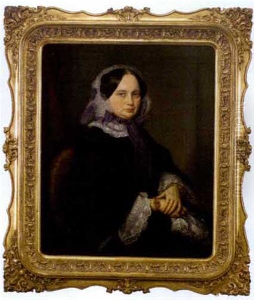 Sitzende Dame In Biedermeier-kleidung Und Mit Armschmuck - view 1