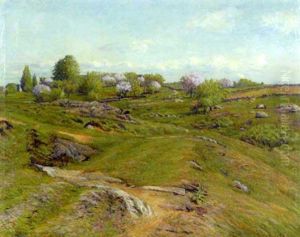 Spring Apple Trees In Bloom by Oscar F. Adler