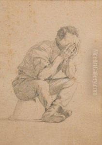 Le Jouer De Cartes by Giuseppe Abbati