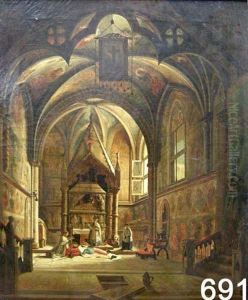 Interno Di Cattedrale by Vincenzo Abbati