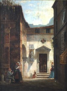 Strada Con Chiesa by Vincenzo Abbati