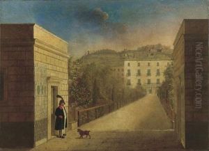 Veduta Di Palazzo Alvarez Toledo E Castel Sant""elmo A Napoli by Vincenzo Abbati