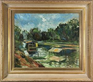River Scene With Boats