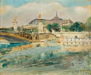 Paris, Le Grand Palais Et Le Pont Alexandre Iii by Lucien Adrion