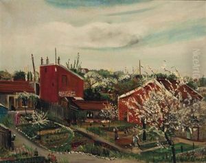 Village Scene by Lucien Adrion